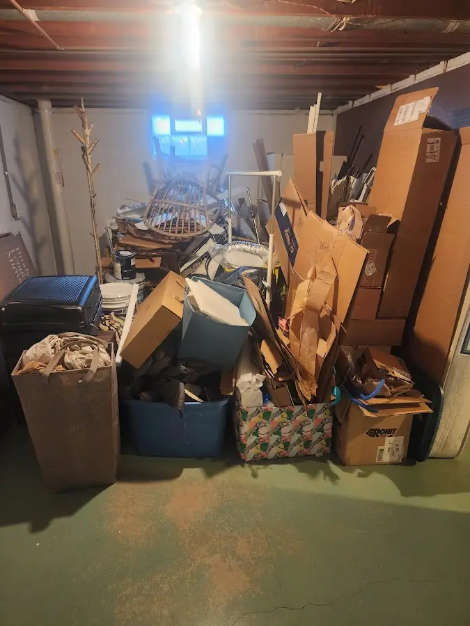 Roll-off dumpster container at job site for 4 Yard Dumpster Rental in St. Cloud